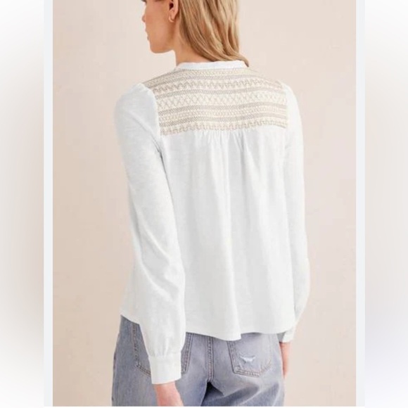 Boden White cotton blend Button Up Blouse - Picture 3 of 4